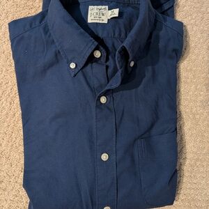 J. Crew Men's Navy Button-Down Oxford Shirt - Solid Navy